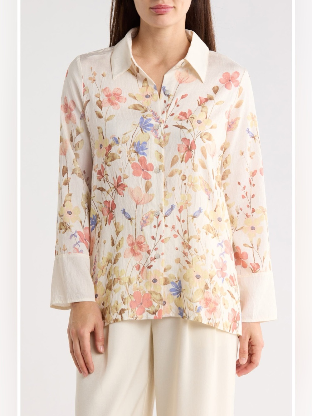 Kay Unger Button-Up Tunic Top